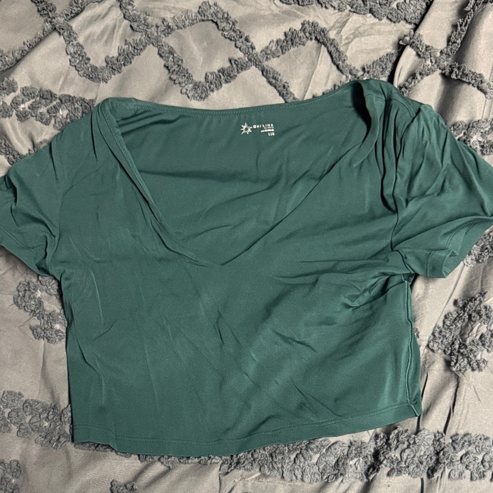 Aerie Deep Teal Crop Top